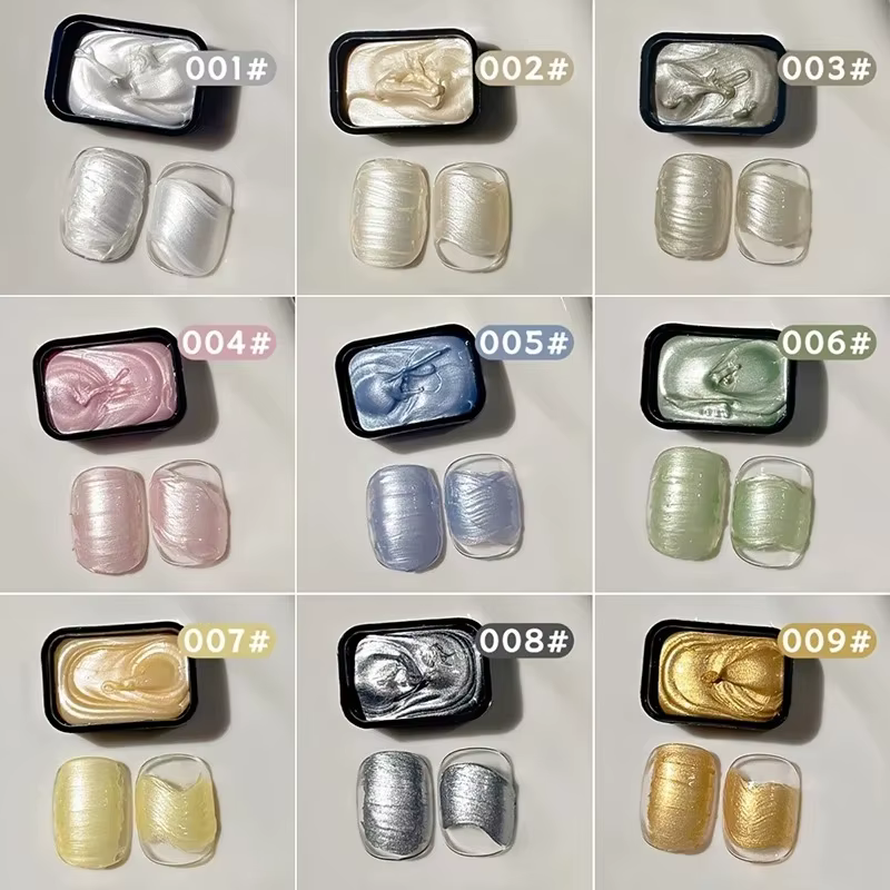 Vernis à ongles gel solide effet nacré 9 couleurs