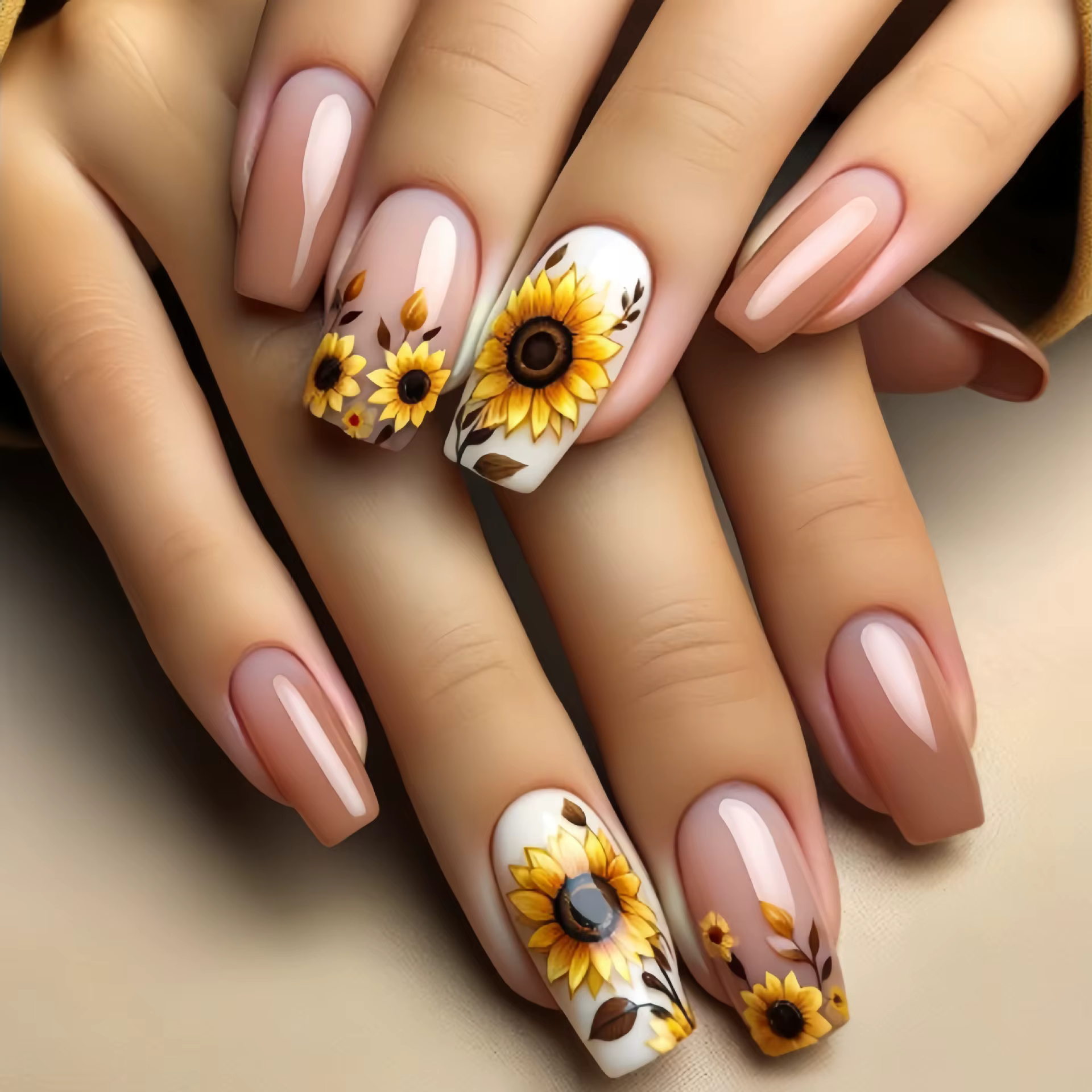Faux-ongles mi-longs pour l'été et le printemps