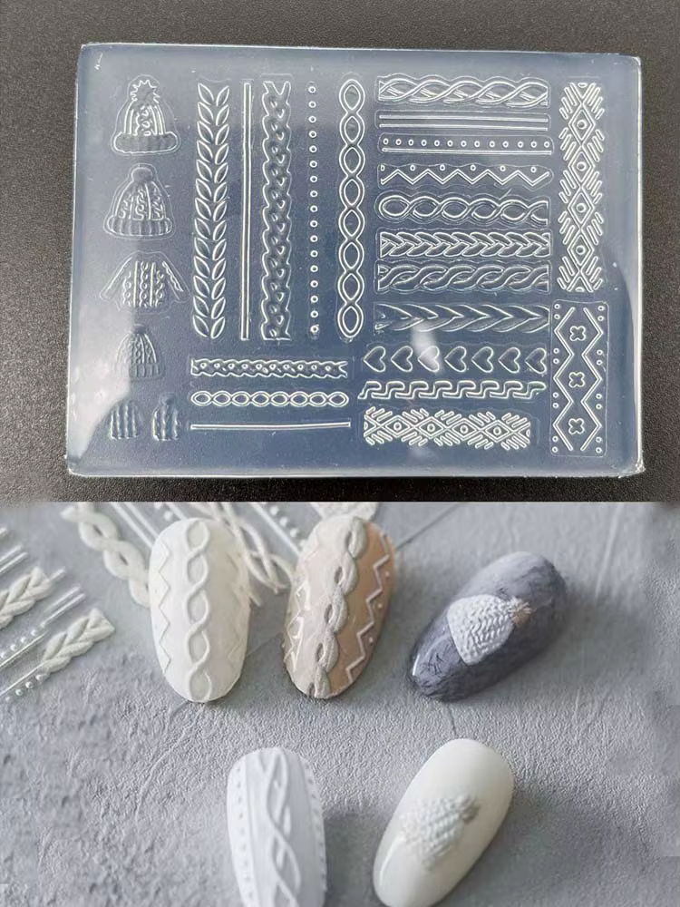Pull d'hiver 3D acrylique moule Silicone Nail Art ongles bricolage
