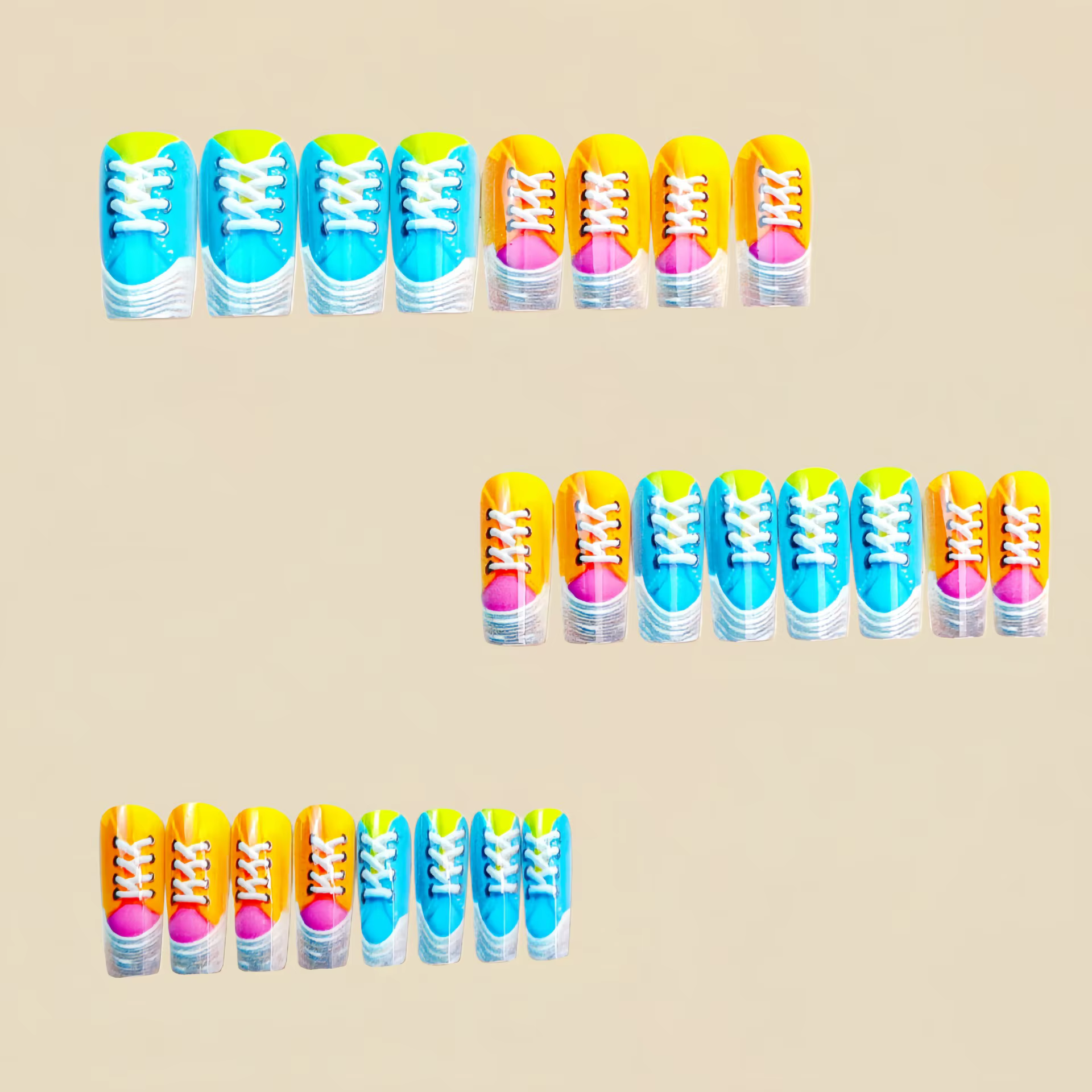 Faux ongles carrés moyens pour femmes