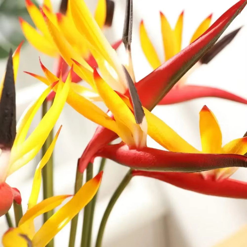 8 pièces moyen oiseau du paradis 23 pouces, fleurs artificielles extérieures résistantes aux UV ne se décolore pas fausses plantes en plastique