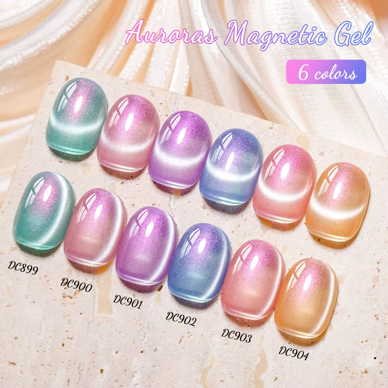 Mtssii Auroras vernis à ongles Gel oeil de chat or paillettes brillant