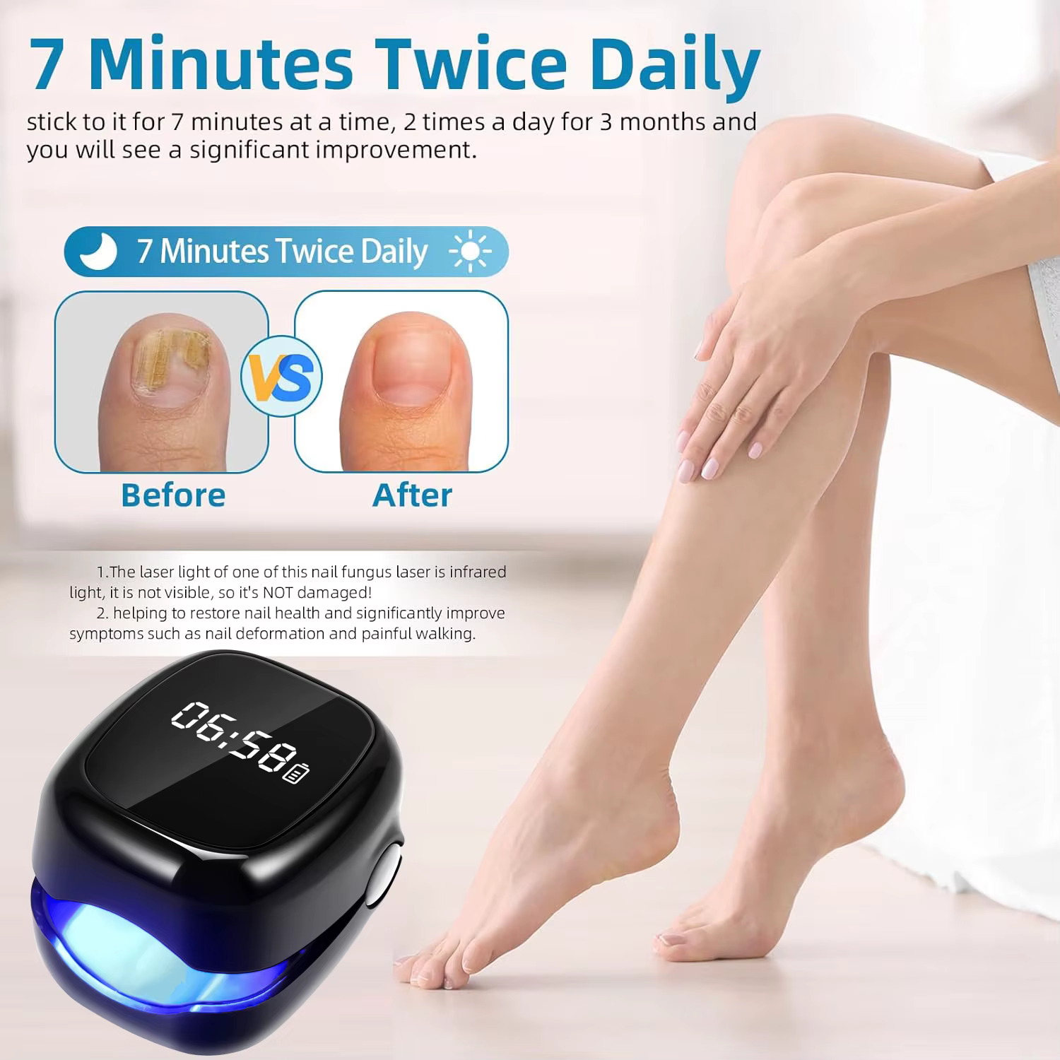 Dispositif Laser Led pour le traitement des champignons des ongles