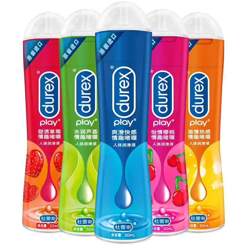 Lubrifiant Intense Durex 50ml à la Fraise, à Base d'Eau, pour Jouets Sexuels, Massage Anal et Vaginal, Gel Lubrifiant pour Orgasme Adulte