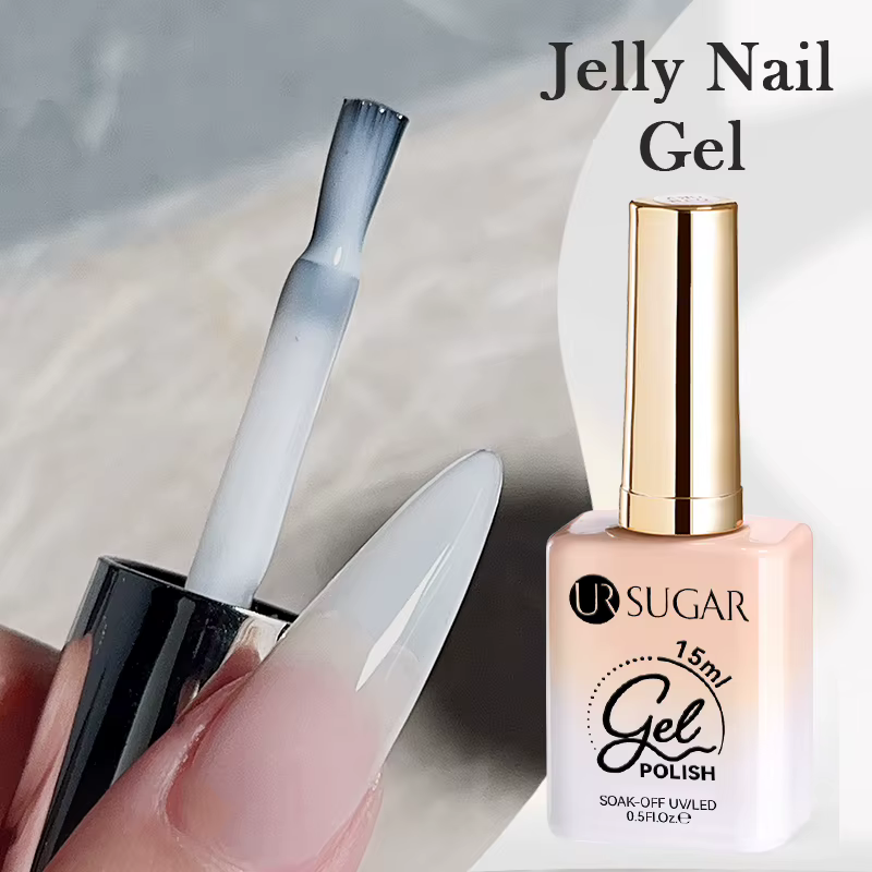 UR SUGAR 1/2PCS Vernis à ongles gelée 15ml Blanc laiteux semi-transparent Gel UV LED Soak Off Manucure Nail Art DIY