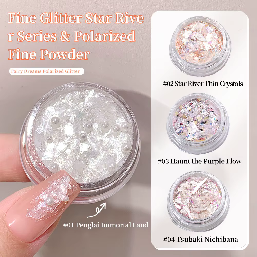 Poudre à paillettes pour ongles galaxie