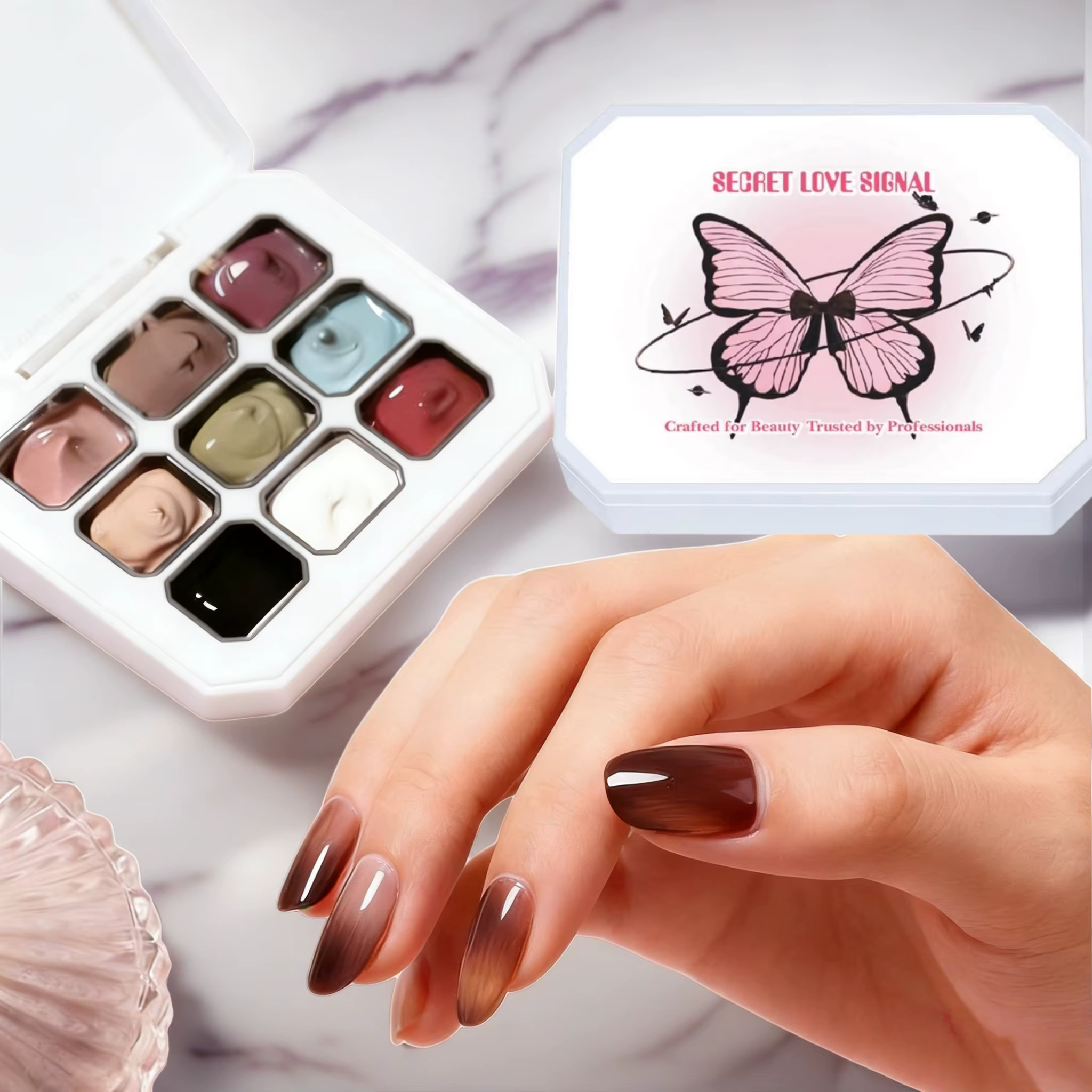 Gel de vernis à ongles solide 9 couleurs