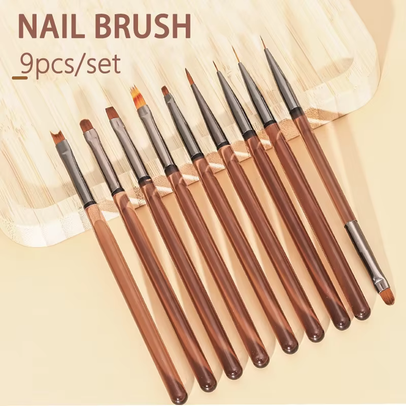 Ensemble de 9 pinceaux à ongles