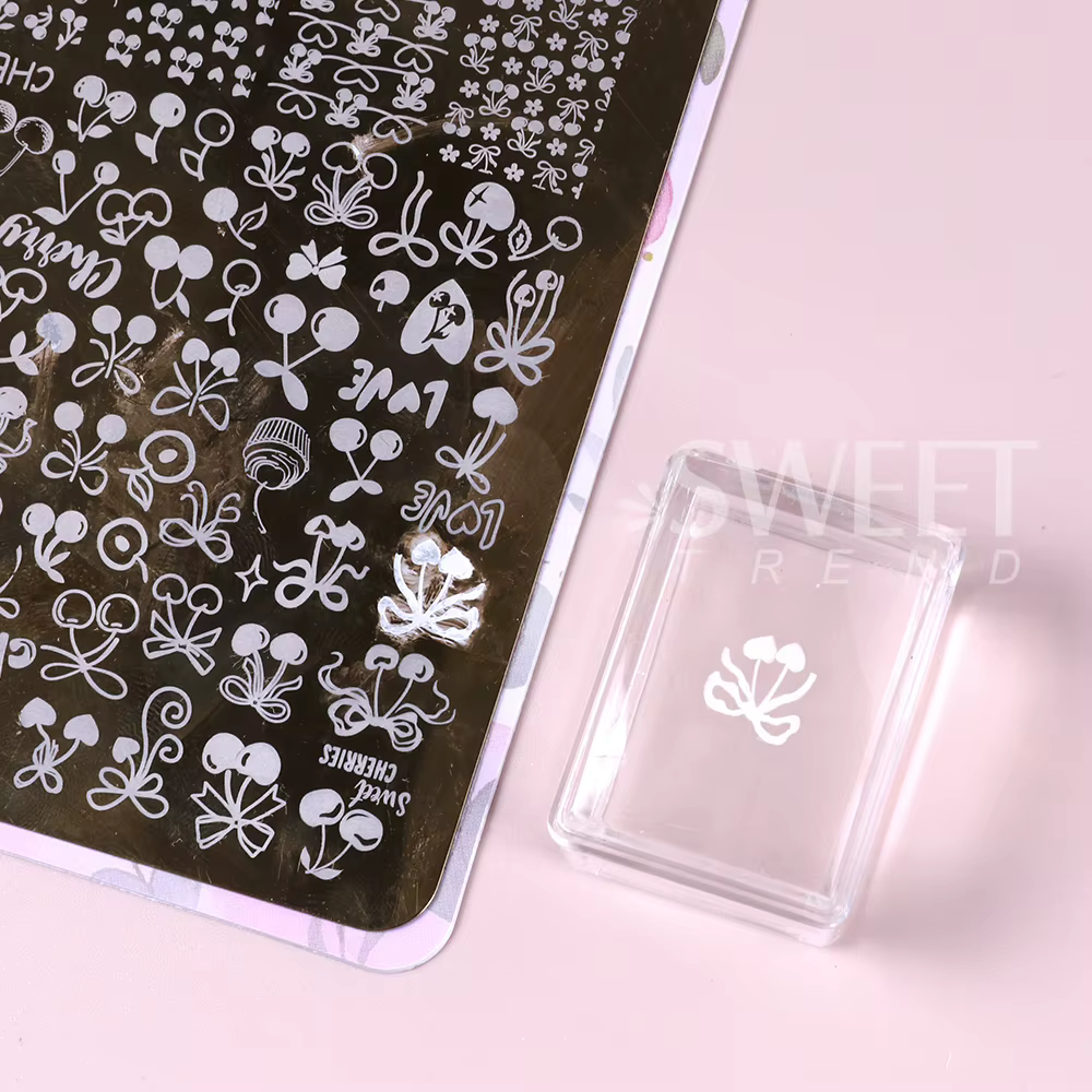 Kit de plaques d'estampage pour ongles carrés