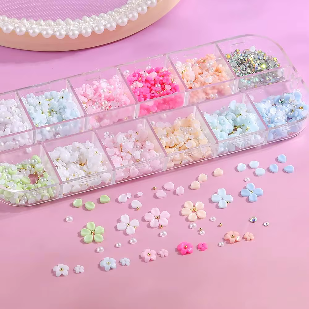 12 Grilles de Breloques pour Ongles Macaron Pastel