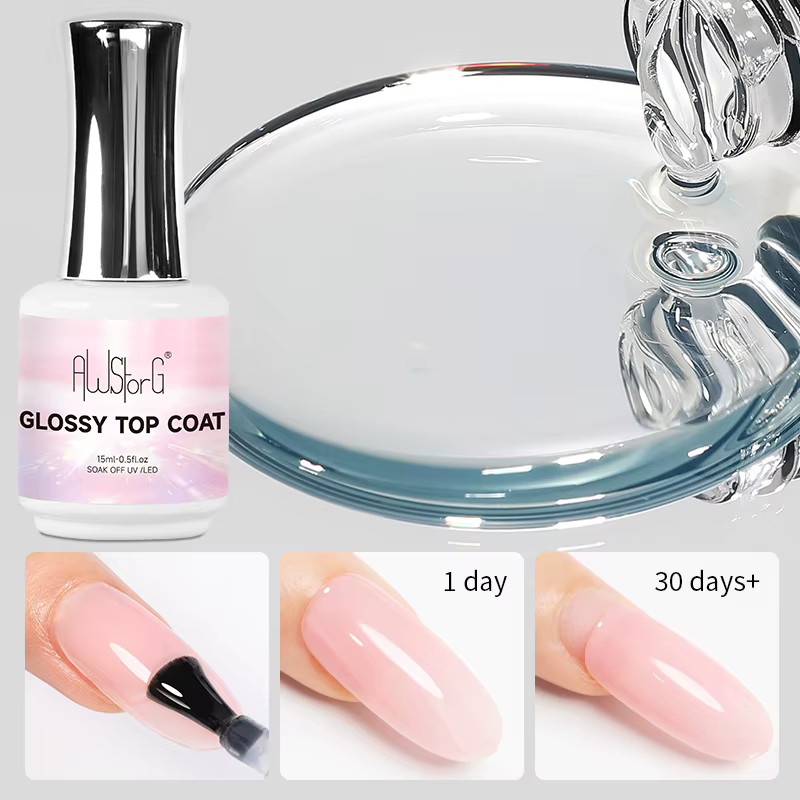 15ML couche de finition brillante longue durée tremper les ongles clair UV lampe