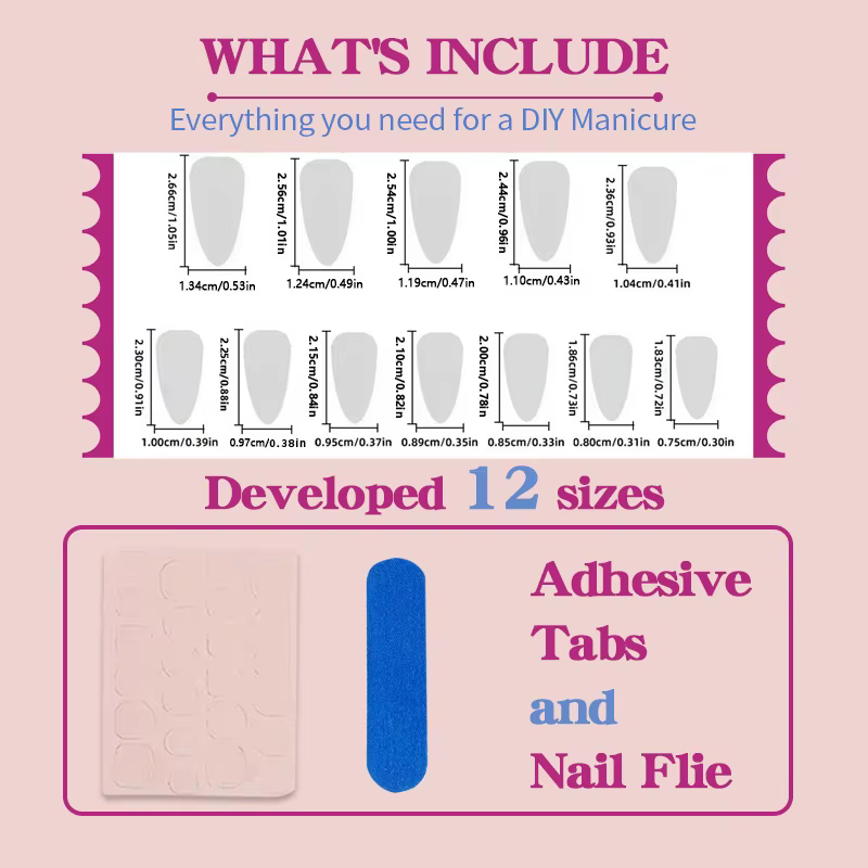 Nouveauté 2026 – 24 faux ongles à presser