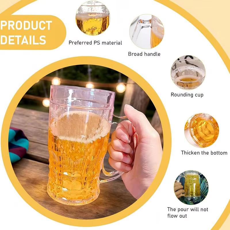 Tasse à bière fausse drôle de 450ml, tasse à bière réaliste avec poignées, jouets délicats, modèle de bière créatif, jouet de farces pour fête, barbecues, vacances