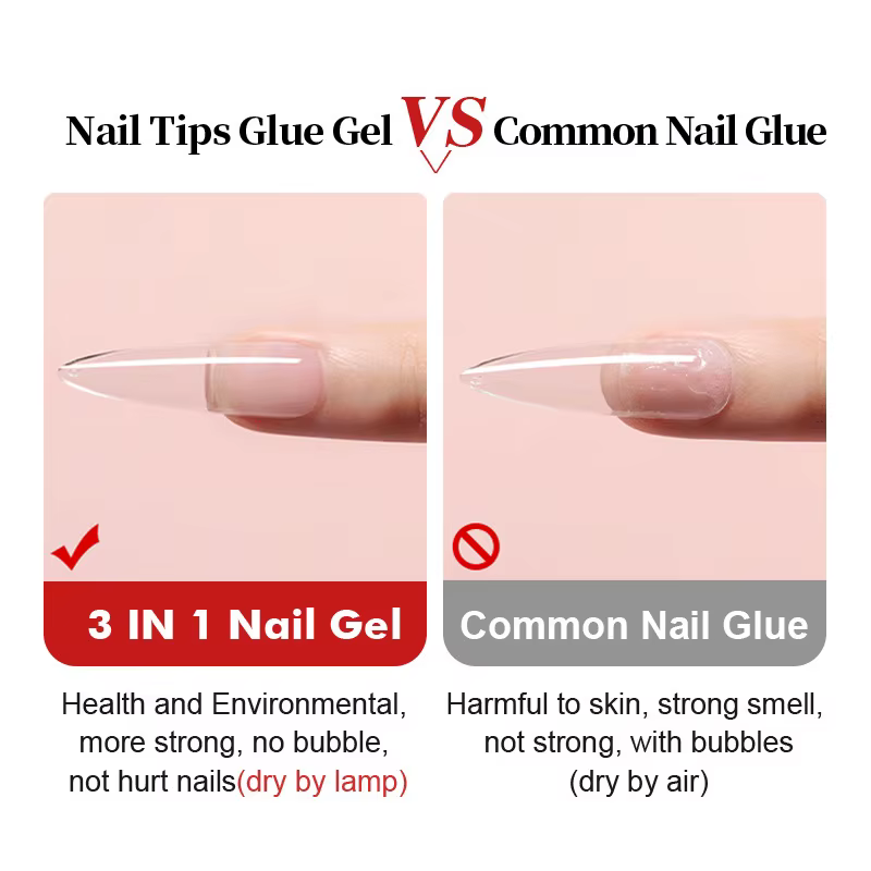 Gel de colle pour ongles 3 en 1