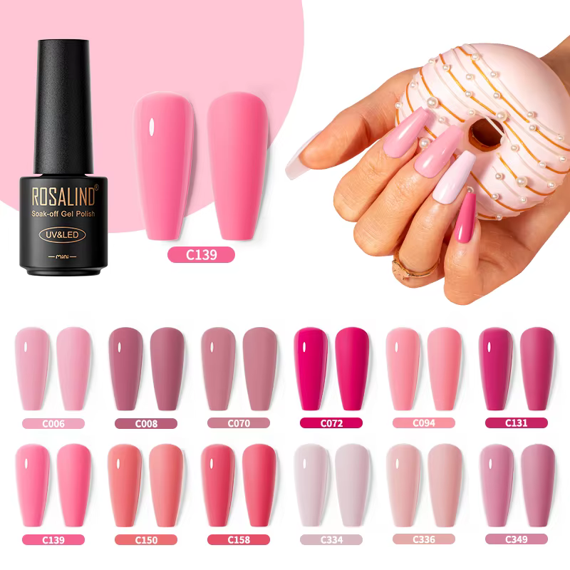 ROSALIND multicolore vernis à ongles Gel nu rose brillant