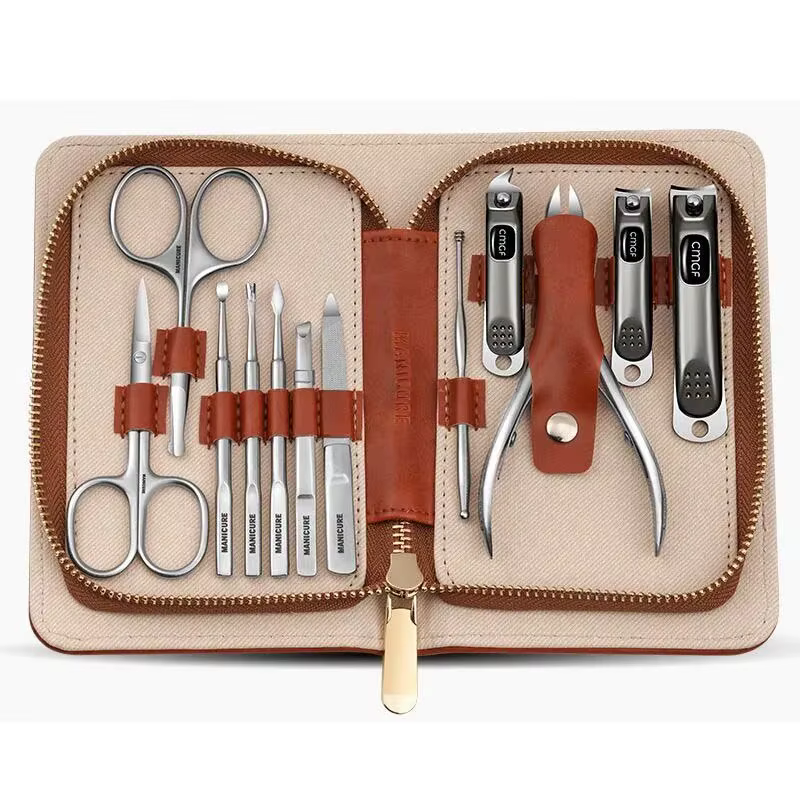 Kit de Manucure avec Coupe-Ongles Gris Morandi