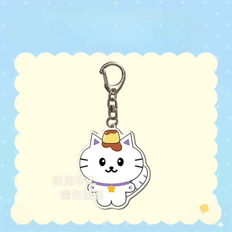 Ensemble de porte-clés en acrylique avec animaux de dessin animé mignons : Hamster, Tigre, Chat, Lapin, Chien. Accessoires de sac Kawaii, Pendentif Album LIKE YOU BETTER.