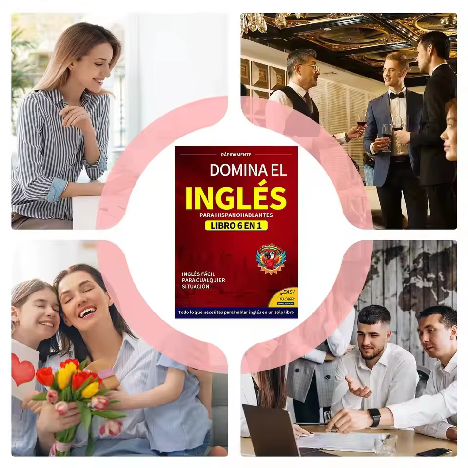 Livres anglais pour débutants, édition espagnole 6-en-1, cahier d'exercices anglais, dictionnaire d'apprentissage facile des langues, fournitures d'étude pour la lecture