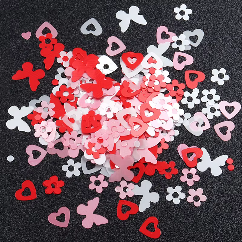 1 paquet saint valentin rose rouge Nail Art paillettes