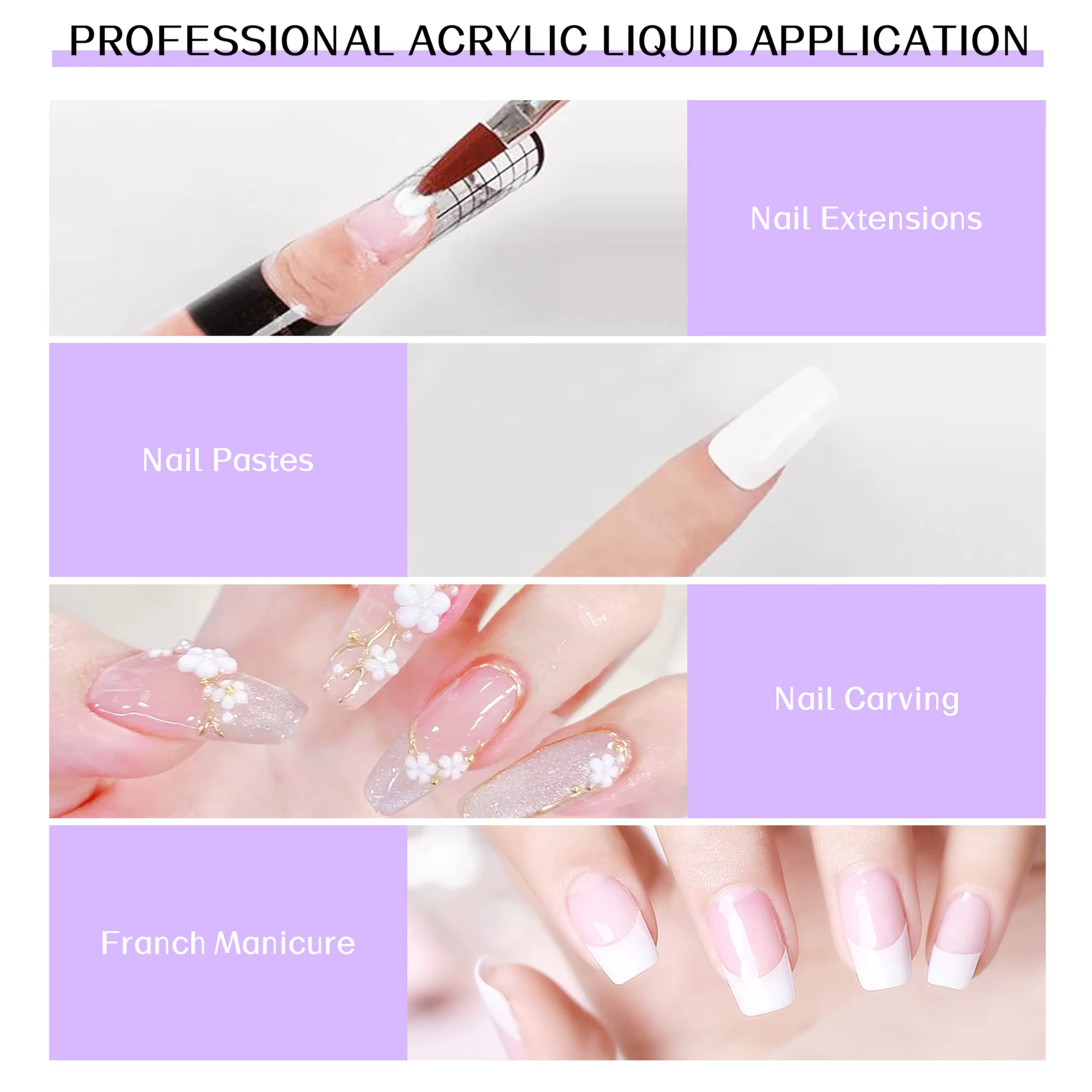 Nail Flowers Monomère - Kit professionnel de système d'ongles en acrylique -120 ml - EMA - Cadeau de Noël festif pour filles - Pas de parfum
