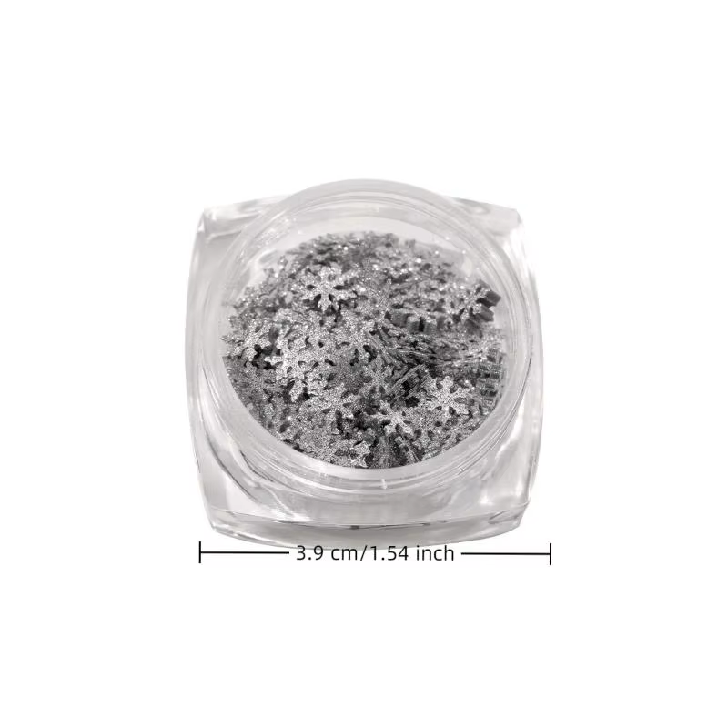 Flocons de neige hiver ongles paillettes scintillantes