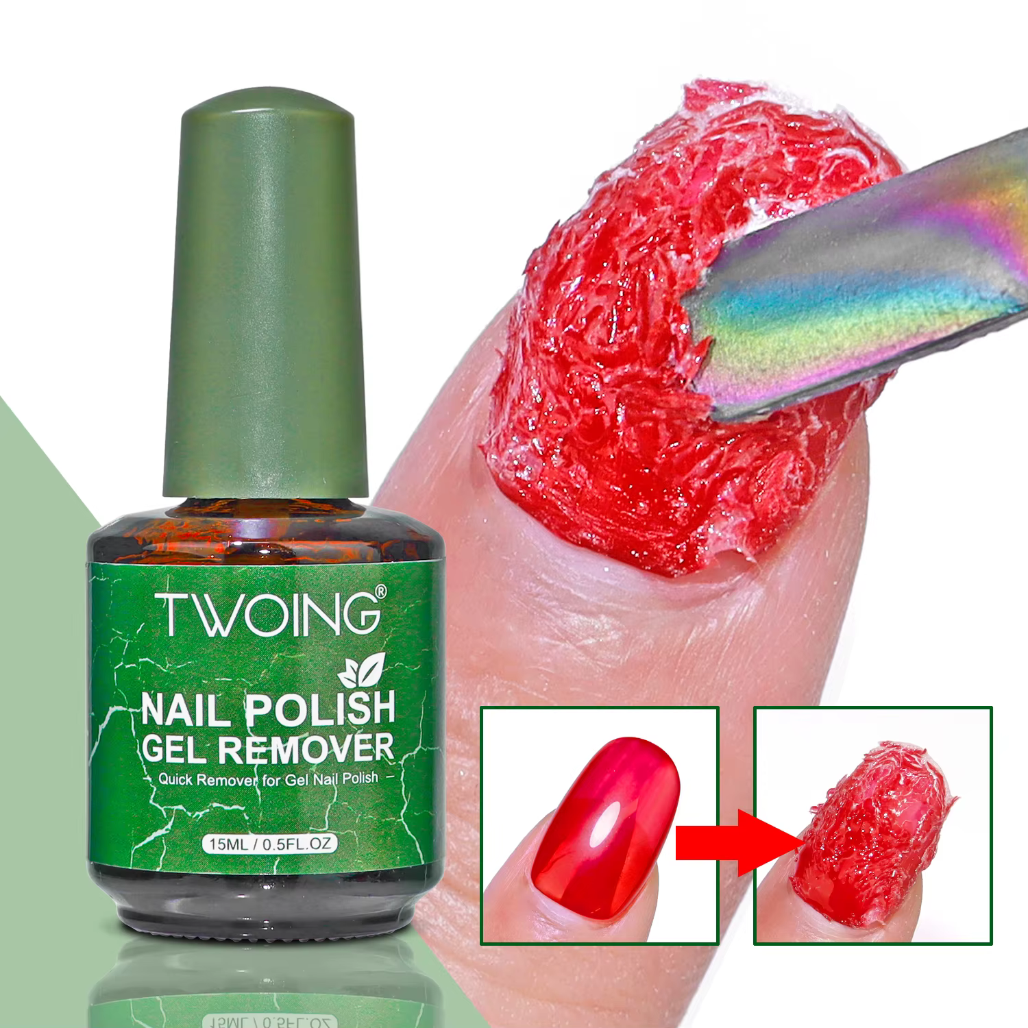 TWOING 15ml magique rapide dissolvant de vernis à ongles Gel propre UV tremper