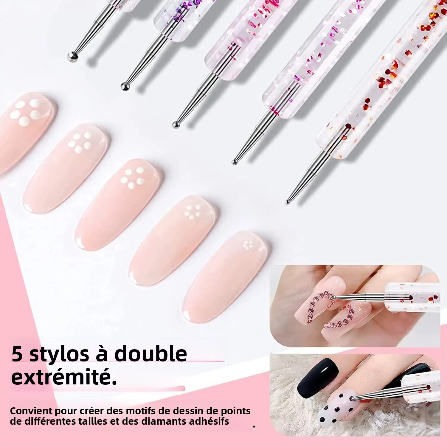 Kit de pinceaux pour nail art pour peinture sur ongles