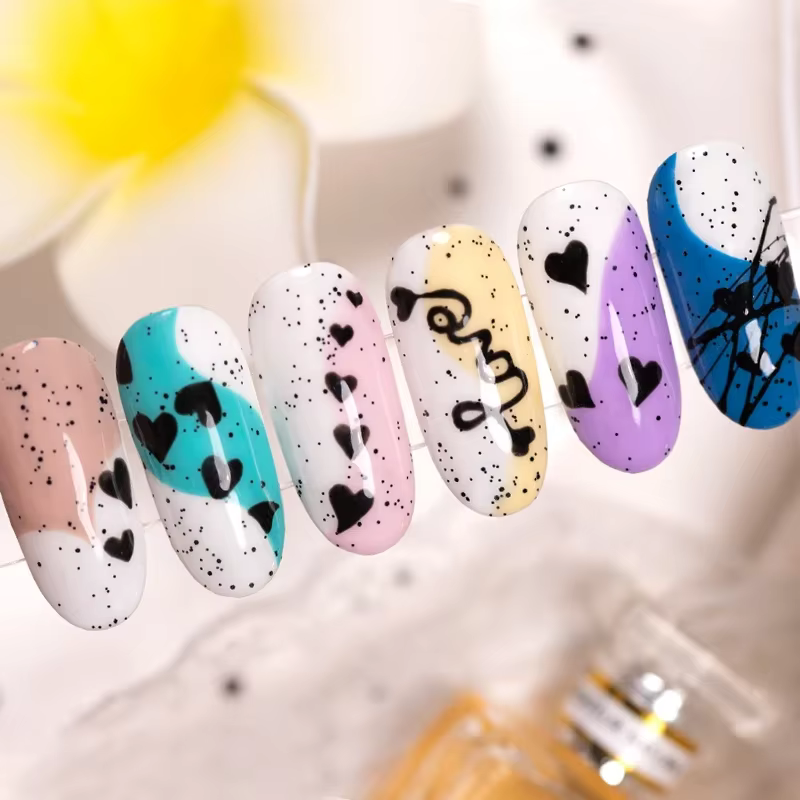 Verhéritage à ongles en gel coquille d'oeuf scintillant