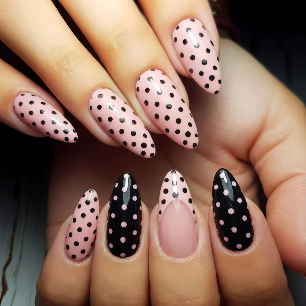 Faux ongles mi-longs pour femmes et filles