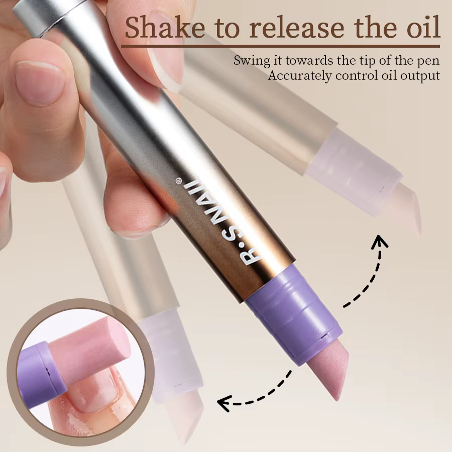 RSNAIL Stylo à huile pour cuticules 3 en 1 avec poussoir à ongles en céramique