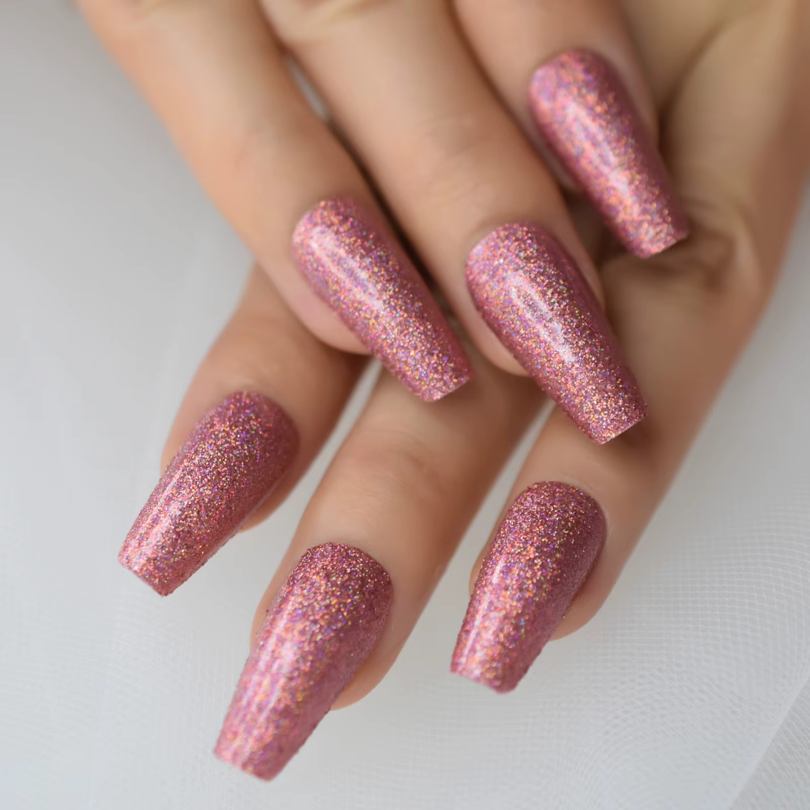 Faux ongles longs en forme de ballerine