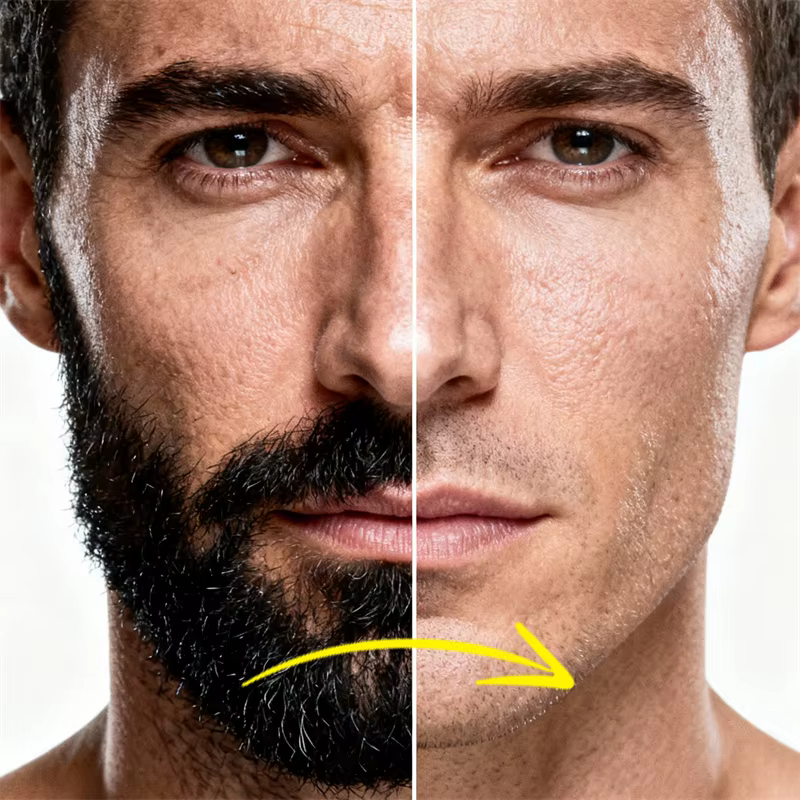 Gel de Rasage Homme Adoucissant pour Pattes et Barbe, Crème et Mousse de Rasage, Gel de Rasage Indolore, Nettoyant, Hydratant et Lissant pour Soin de la Barbe
