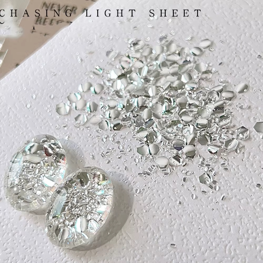 1/2 boîtes 3D argent scintillant Nail Art fée flocons Laser irisé Ultra-mince éblouissant ongles paillettes manucure Decoratio