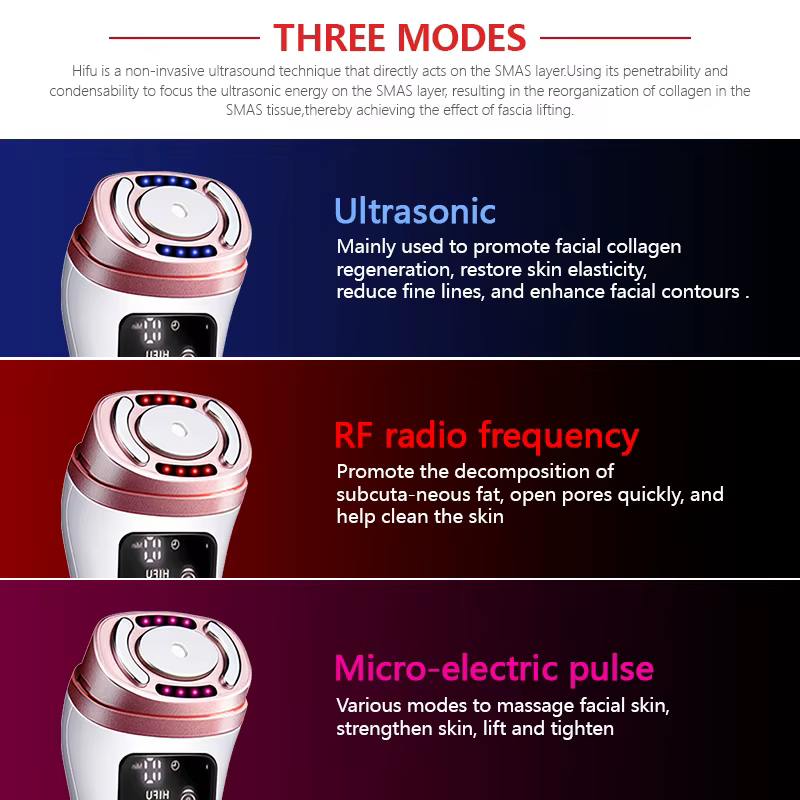Nouvel appareil de beauté facial à radiofréquence ultrasonique HIFU mini, micro-courant EMS, instrument de soin de la peau raffermissant, outil anti-rides