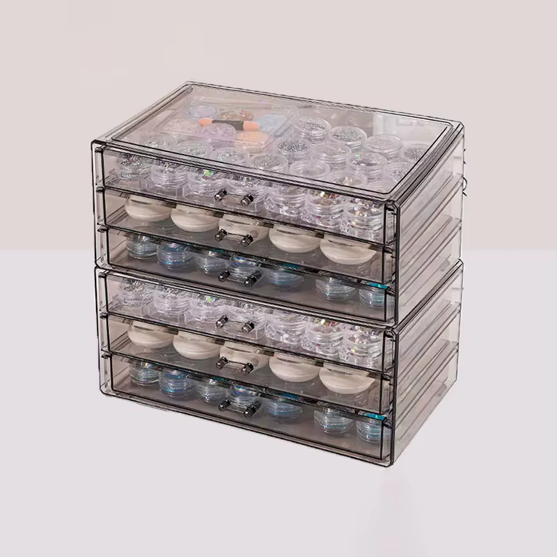 Boîte de rangement arina transparente pour vernis à ongles, boîte de rangement de bijoux, boîte de synchronisation, grande capacité, salon de manucure, boîte de rangement de bureau