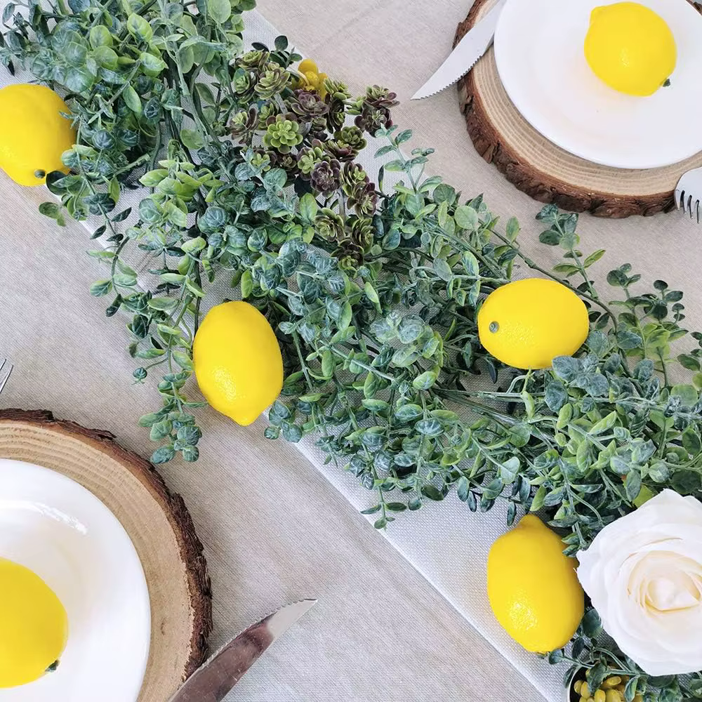 Lot de 12 faux citrons jaunes, fruits artificiels, citrons factices, simulation réaliste pour la limonade, la fête, la table de cuisine, les décorations d'été