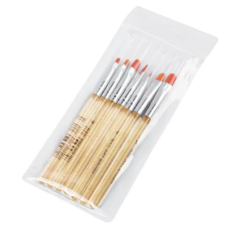 7 pièces/ensemble Nylon cheveux UV Gel acrylique Nail Art constructeur brosse stylo stylos à dessin pour la conception des ongles fournitures pour les professionnels