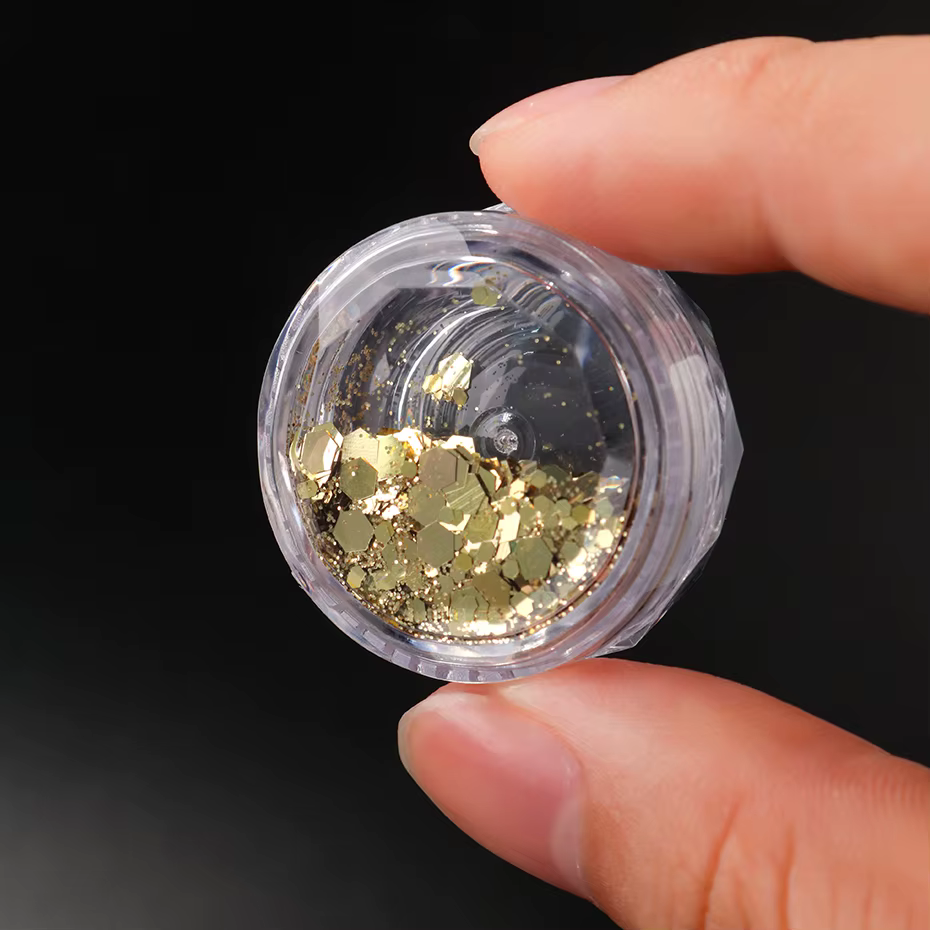 Paillettes feuilles d'érable dorées pour ongles
