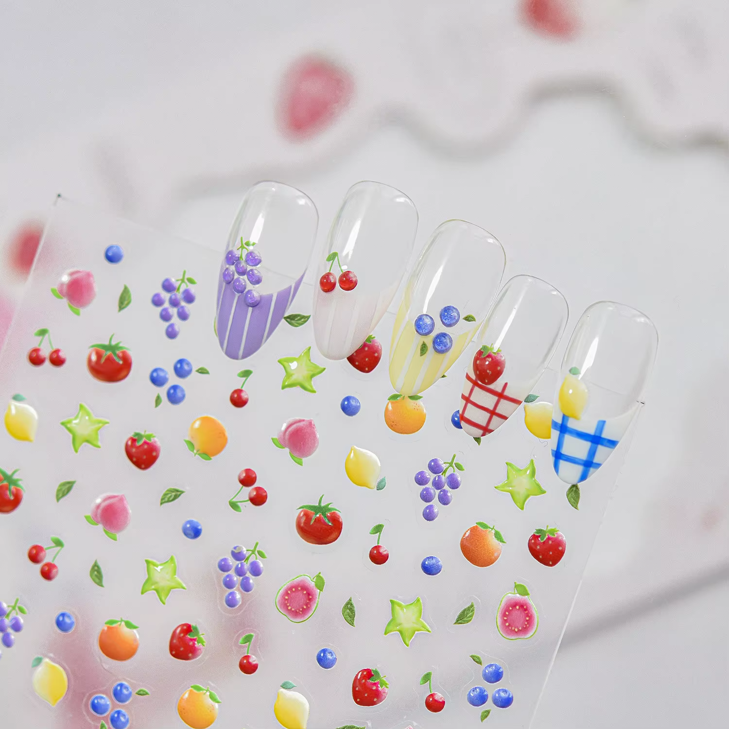 Autocollants pour ongles aux couleurs de la dopamine