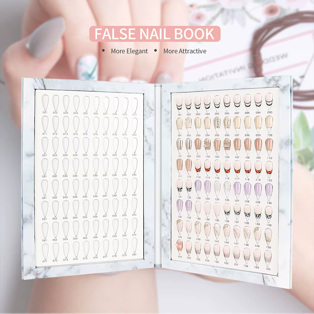 160 pièces couleurs faux ongles conseils livre d'affichage vernis