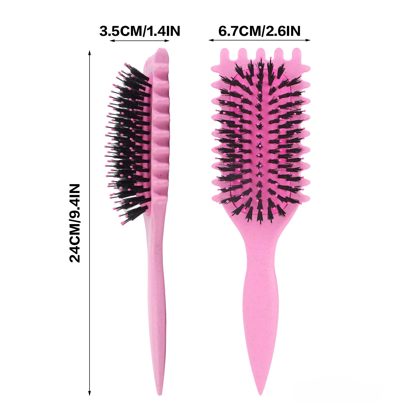 Brosse coiffante pour cheveux bouclés Salon Bursh : Boucles définies sur cheveux mouillés - Brosse démêlante et volumisante à poils en nylon pour tous types de cheveux