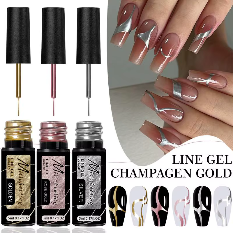 Vernis à ongles gel métallique or et argent