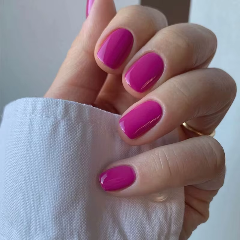 24 pièces/ensemble couleur unique brillant Faux ongles couverture complète amovible