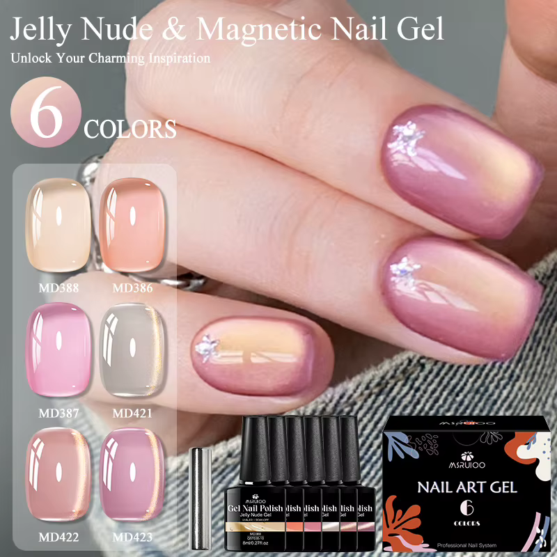 Ensemble de 7 gels magnétiques pour ongles