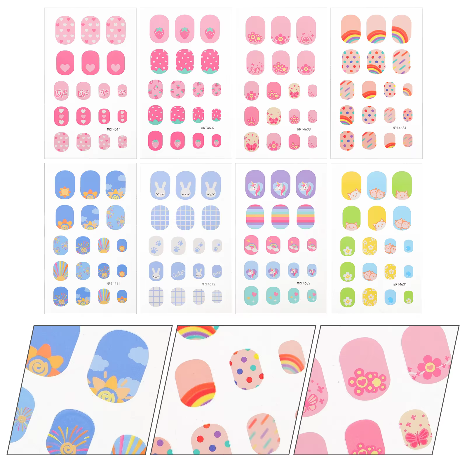 Autocollants pour ongles imperméables pour enfants