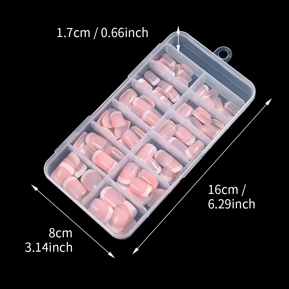 120 pièces rose français court carré faux ongles 12 tailles couverture complète presse