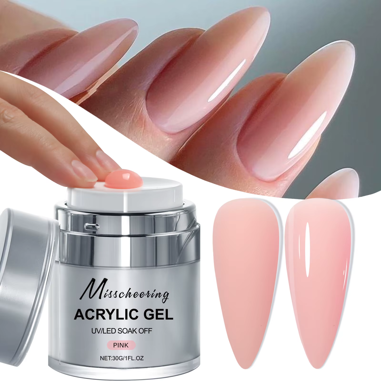 15/30g Gel pour ongles à constructeur rapide blanc nu rose clair Gel d'extension pour Nail Art Gel acrylique multifonctionnel tremper UV LED pour Salon