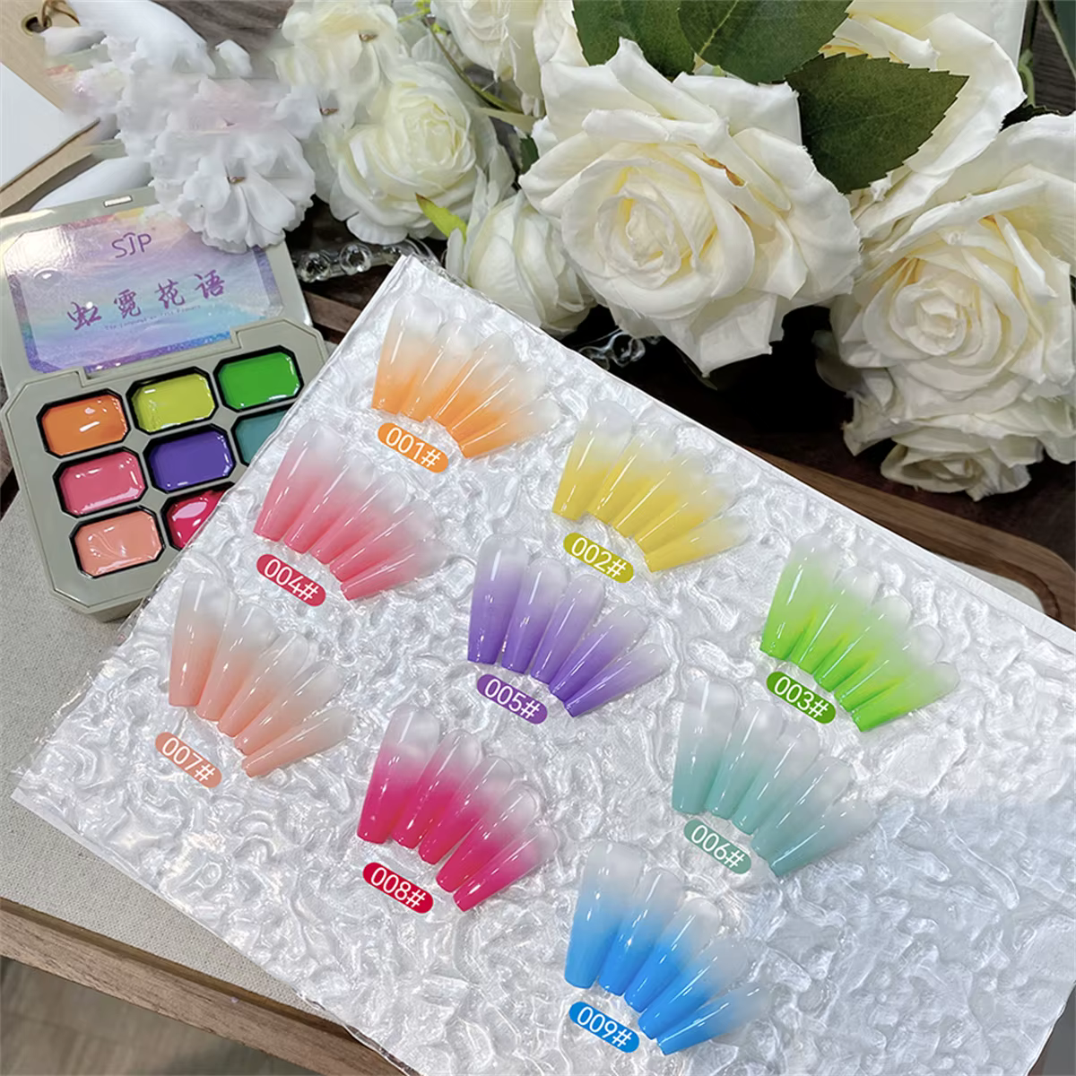 1pc Sjp 9 couleurs solide vernis à ongles pat gel peinture dégradé brillant gel nail art création décoration salon bricolage été populaire