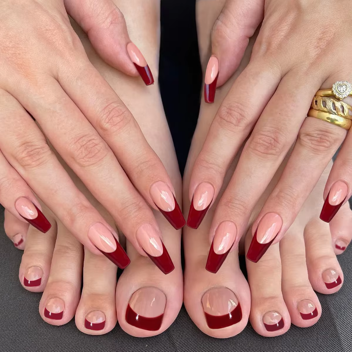 48 pièces presse sur ongles longs carrés et presse sur ongles ensemble