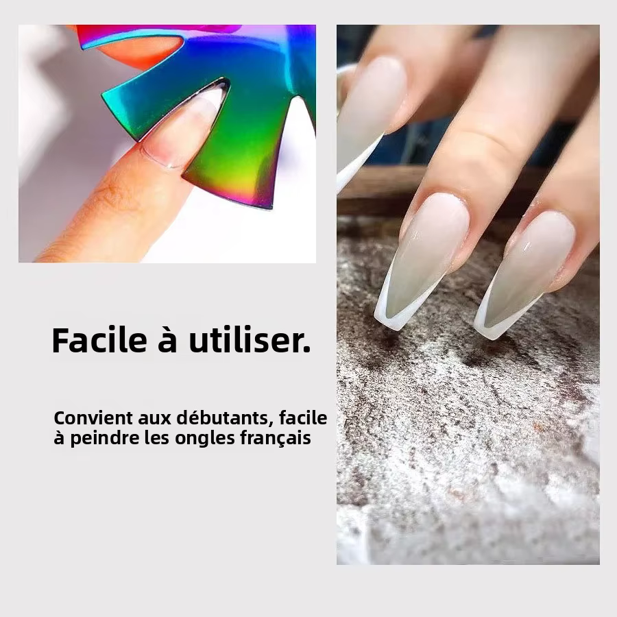 Pochoir de modelage pour manucure française avec découpeur de bordure en V